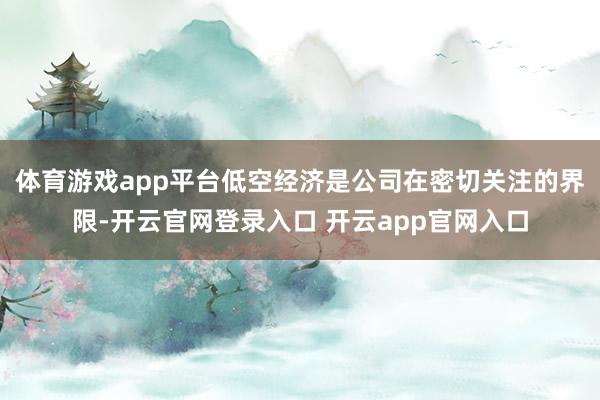 体育游戏app平台低空经济是公司在密切关注的界限-开云官网登录入口 开云app官网入口